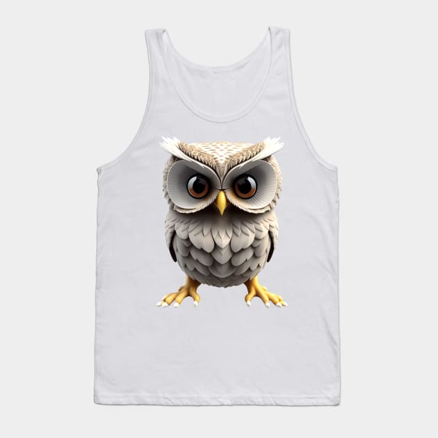 Cute owlet illustration sticker Tank Top by newbeltane